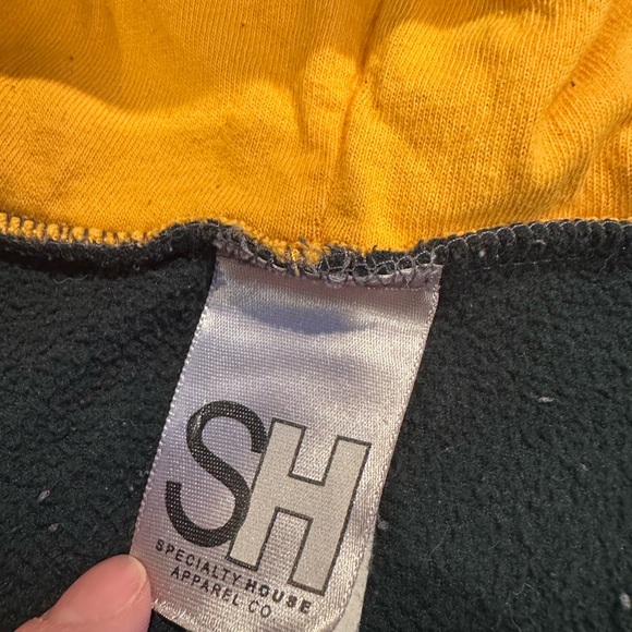 Baby North Dakota Bison Green And Yellow Fleece Zip Front Footies With Hood - Picture 8 of 9